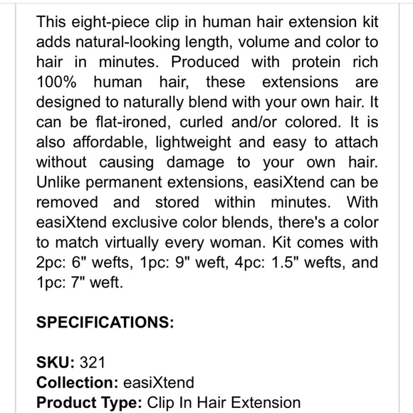 16" easiXtend Pro Remy Human Hair Extensions (8 Pieces) | Clip In - Picture 4 of 6